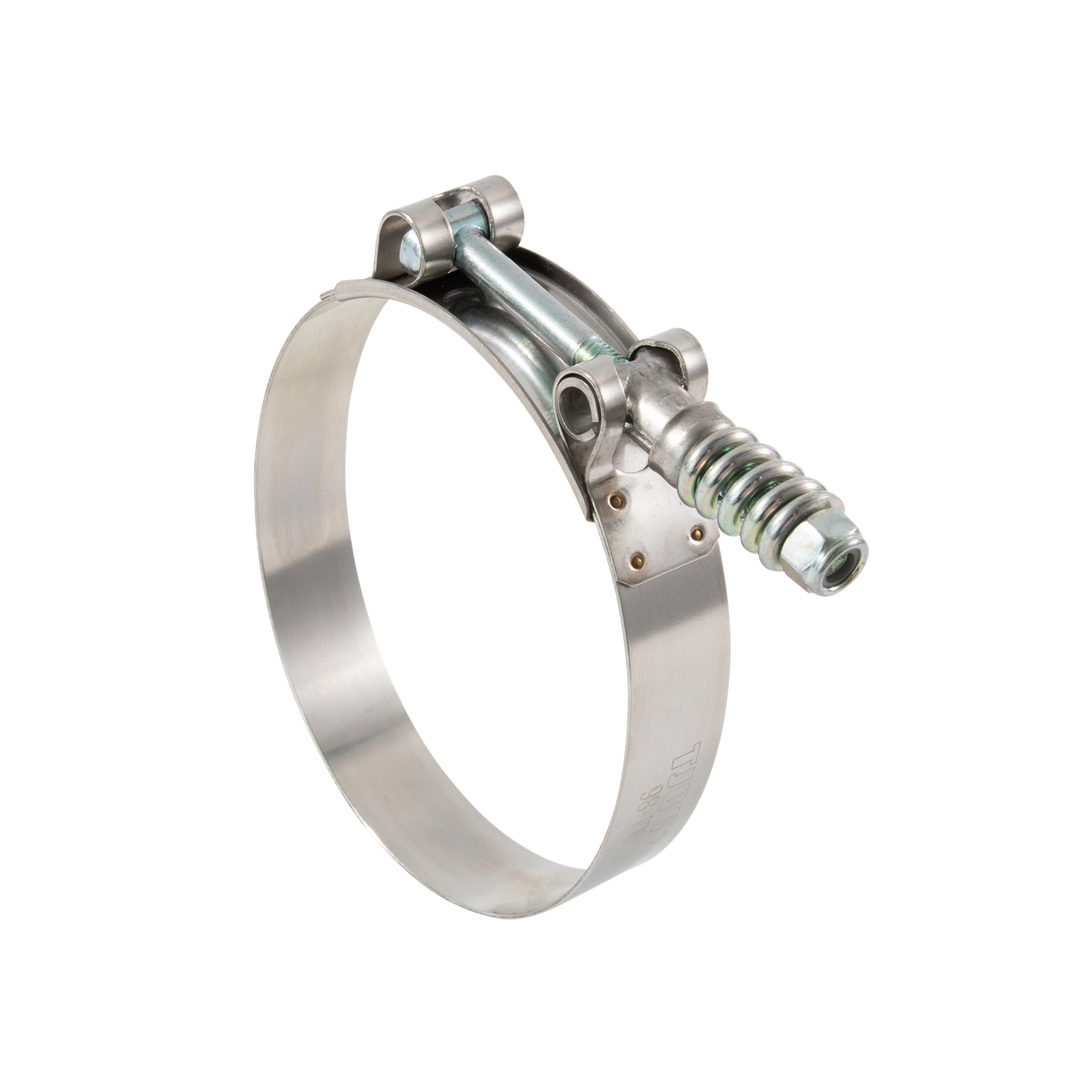Подпружиненный Т-образный зажим для шланга из нержавеющей стали, эффективный размер 63-70 мм/187-195 мм, полированный