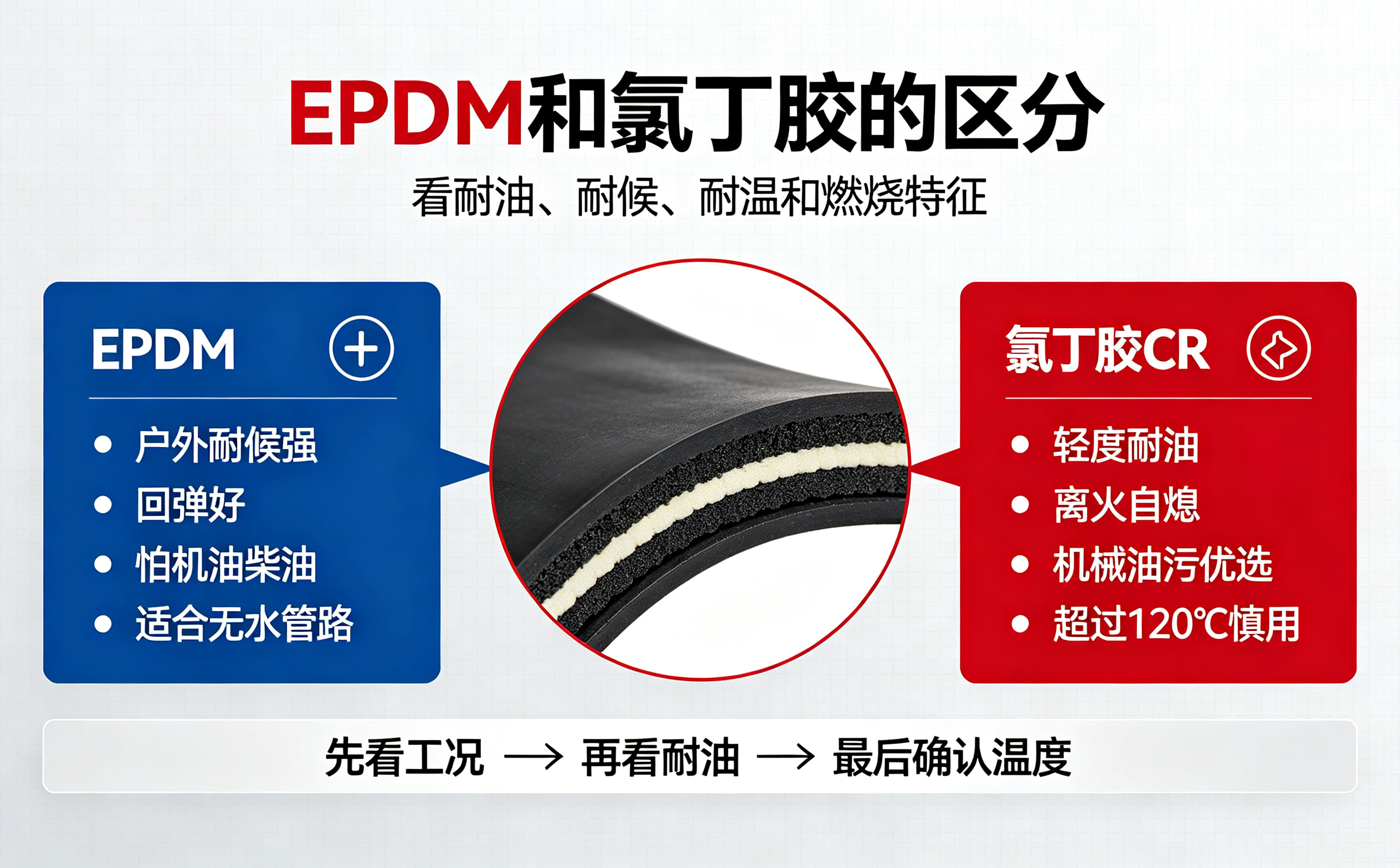 EPDM（三元乙丙）VS 氯丁胶 CR（Neoprene）区分
